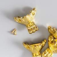 Уголок (ножка) для шкатулки пластик "Лапа" набор 4 шт золото 2,2х2,3 см Уголок (ножка) для шкатулки пластик "Лапа" набор 4 шт золото 2,2х2,3 см