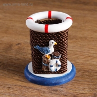 Карандашница "Морской стиль" круглая 10*8,5см , микс Карандашница "Морской стиль" круглая 10*8,5см , микс