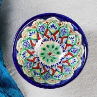 Пиала чайная Риштанская керамика "Узоры" большая, 11 см, микс Пиала чайная Риштанская керамика "Узоры" большая, 11 см, микс