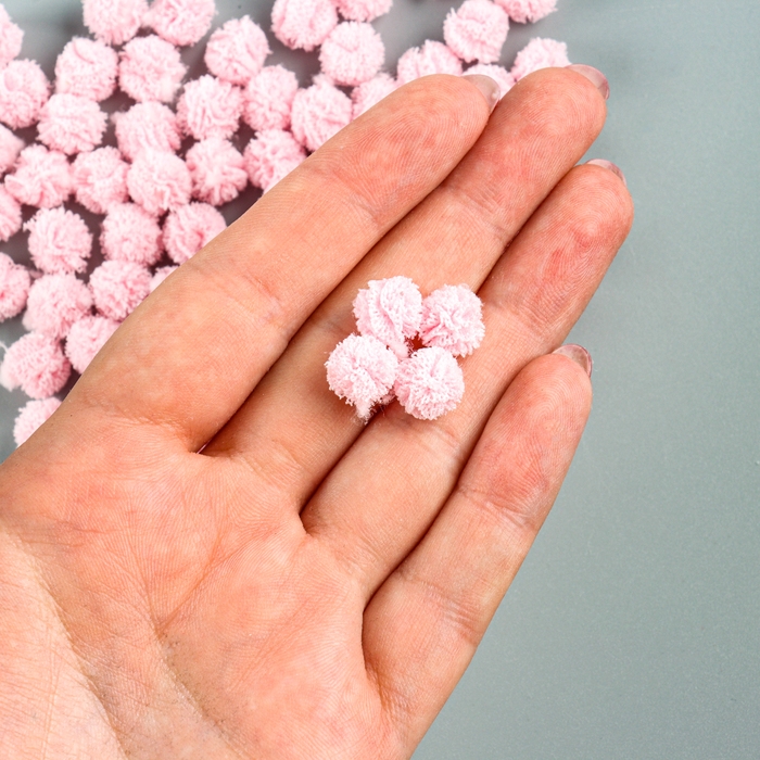 Набор деталей для декора &laquo;Бомбошки&raquo;, 100 шт., размер одной шт. &mdash; 1 см, цвет розовый