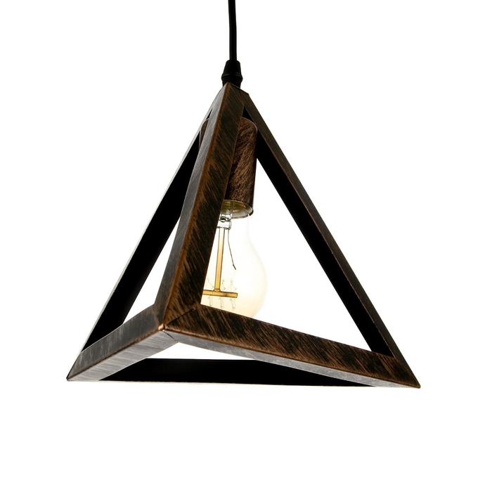 Светильник BayerLux Подвес Светильник BayerLux Подвес "Пирамида" 1x40Вт E27 черно-золотой 16х16х16-116 см