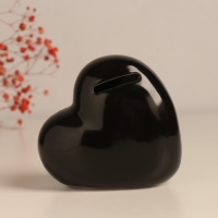 Копилка керамика "Сердце - Слушай своё сердце. Купи" чёрное с серебром 10.5х5х9,5 см Копилка керамика "Сердце - Слушай своё сердце. Купи" чёрное с серебром 10.5х5х9,5 см