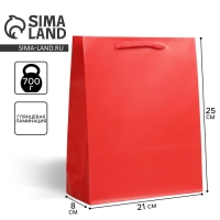 Пакет подарочный ламинированный, упаковка, &laquo;Красный&raquo;, ML 21 х 25 х 8 см