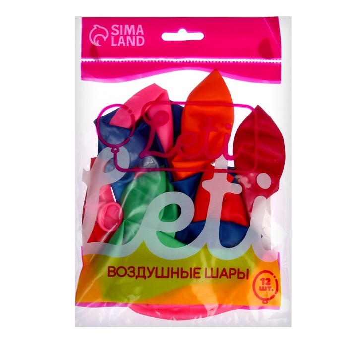 Шар латексный 12 Шар латексный 12", металл, набор 12 шт., цвета МИКС