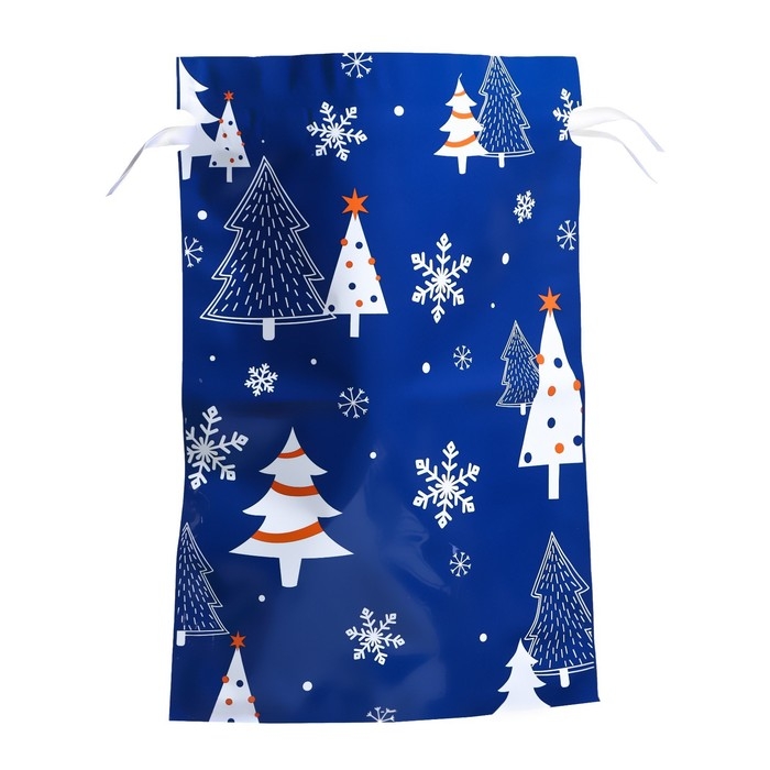 Новый год. Пакет подарочный с завязками, Новый год. Пакет подарочный с завязками, "Зимний лес", 29х43 см.