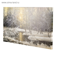 Картина на холсте "Зимой в лесу" 60*100 см