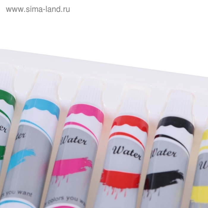 Краски акварельные, 12 цветов, в пластиковой тубе, 9 мл, в картонной коробке