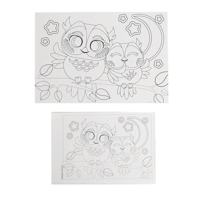 Картина по номерам для детей &laquo;Совушки&raquo;, 20 х 28,5 см