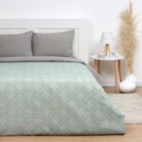 Покрывало LoveLife Tufting: Ромб цв.зеленый,  240*230&plusmn;5см, микрофайбер, 100% п/э