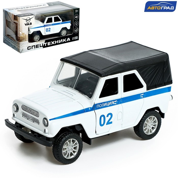 Машина металлическая УАЗ Hunter &laquo;Полиция&raquo;, инерция, 1:32, свет и звук