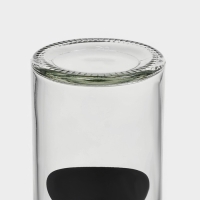 Банка стеклянная для хранения сыпучих продуктов с местом под надпись Доляна &laquo;Премиум&raquo;, 550 мл, 15&times;8 см, с металлической крышкой