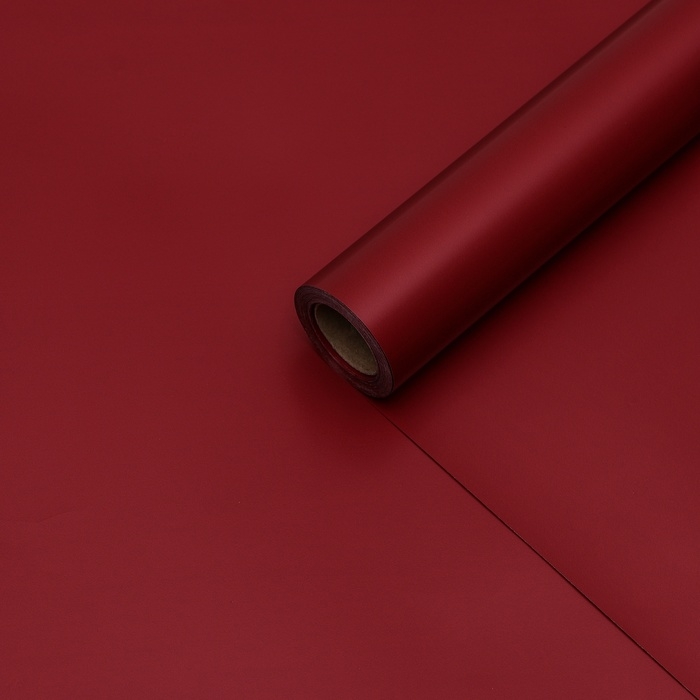 Пленка для цветов тонированная, матовая, вишневый, 0,5 х 10 м &plusmn;1 см, 65 мкм
