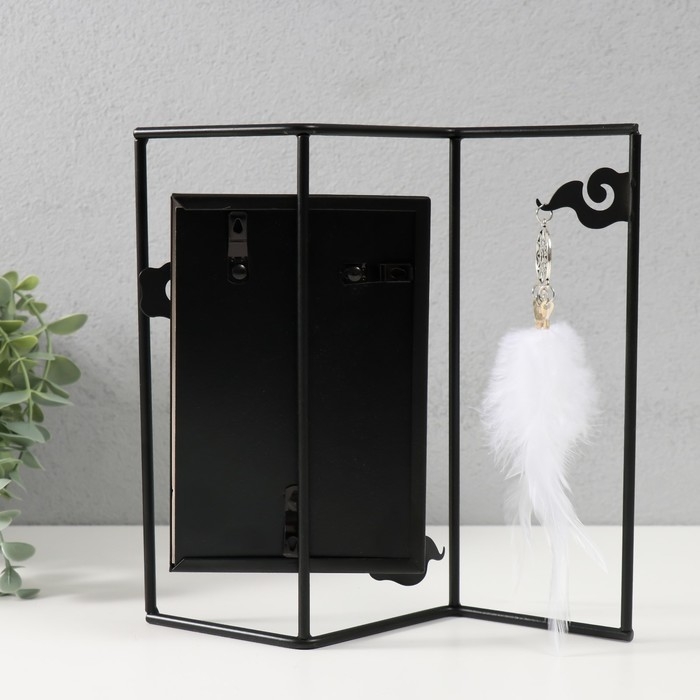 Фоторамка металл на 1 фото 10х15 см Фоторамка металл на 1 фото 10х15 см "Лофт. Дзен" черный 21,5х21,2х6 см