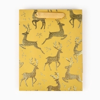 Пакет подарочный новогодний ламинированный &laquo;Олени&raquo;, MS 23 x 18 х 10 см