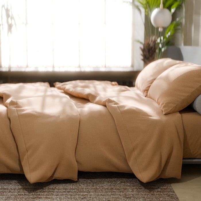 Постельное бельё Этель Дуэт &laquo;Песчаный берег&raquo; 143х215-2 шт, 220х240, 50х70-2 шт, 100% хлопок, бязь125г/м2