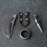 Набор для вина Доляна «Кьянти», 4 прибора: кольцо, штопор, нож для фольги, пробка Набор для вина Доляна «Кьянти», 4 прибора: кольцо, штопор, нож для фольги, пробка