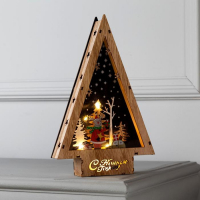 Светодиодная фигура «Новогодний олень» 19 × 30 × 4.5 см, дерево, батарейки АААх2 (не в комплекте), свечение тёплое белое Светодиодная фигура «Новогодний олень» 19 × 30 × 4.5 см, дерево, батарейки АААх2 (не в комплекте), свечение тёплое белое