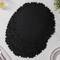 Набор салфеток сервировочных «Элоиза», d=37,5 см, 4 шт, цвет чёрный Набор салфеток сервировочных «Элоиза», d=37,5 см, 4 шт, цвет чёрный