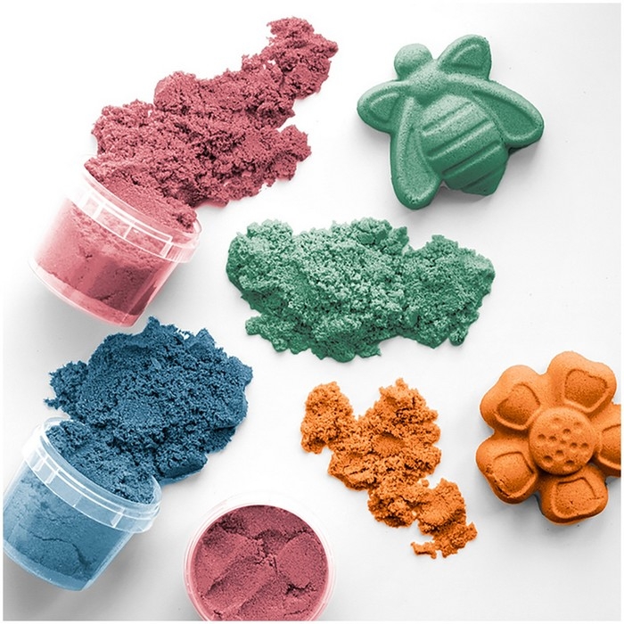 Песок для лепки &laquo;Приключения Енота&raquo;, 4 цвета, 560 г, формочка