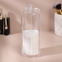 Органайзер для ватных дисков, с крышкой, d = 7 × 20 см, в картонной коробке, цвет прозрачный Органайзер для ватных дисков, с крышкой, d = 7 × 20 см, в картонной коробке, цвет прозрачный