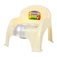 Горшок детский &laquo;Утенок&raquo; с крышкой, слоновая кость / белый 310х295х280мм