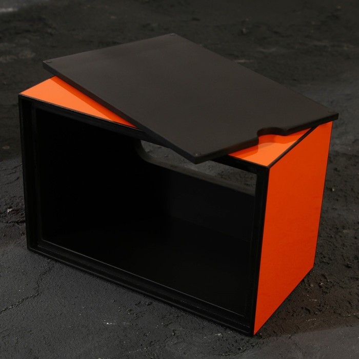Шкатулка - диспенсер из акрила, цвет оранжевый 10 х 18 х 12 см (салфетница)