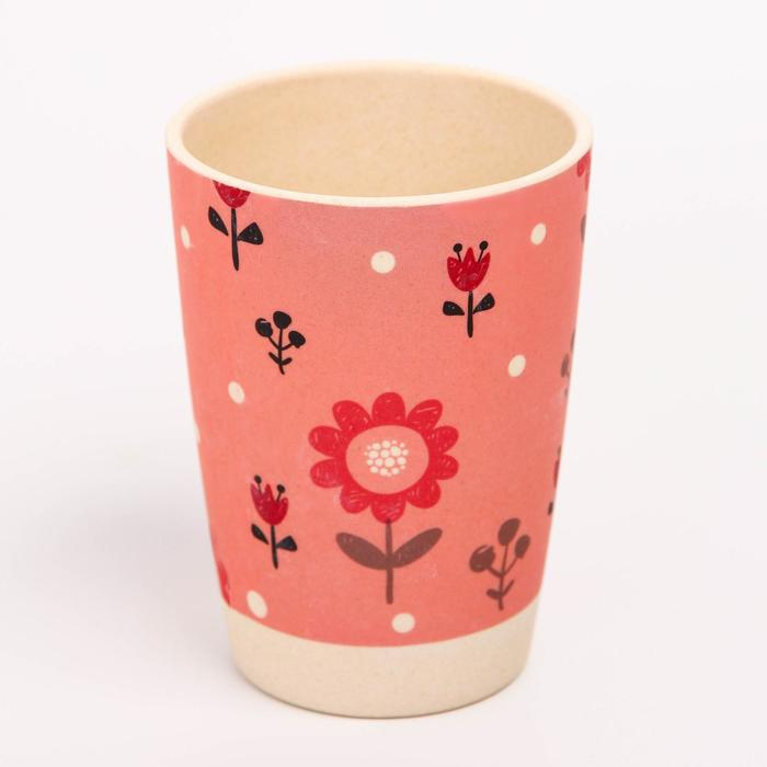 Набор детской бамбуковой посуды &laquo;Кошечка&raquo;, тарелка, миска, стакан, приборы, 5 предметов