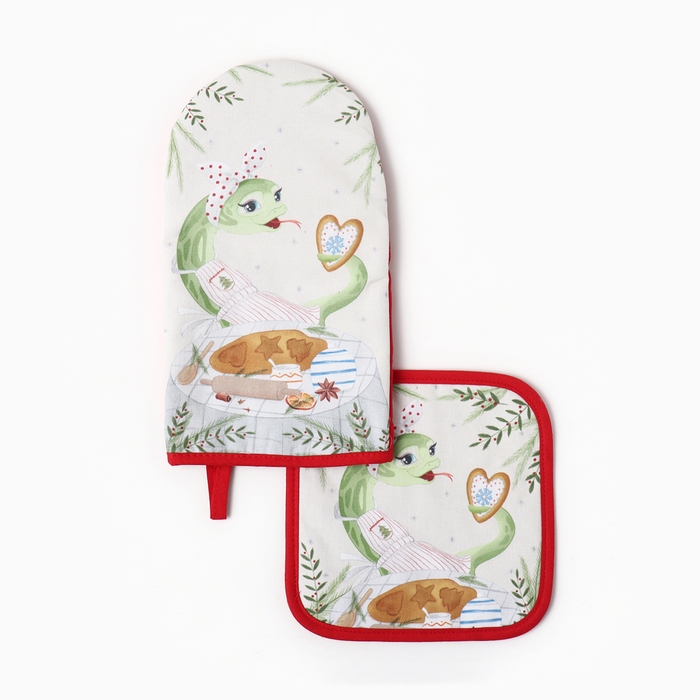 Набор кух. Этель "Хозяюшка" варежка 15х28см, прихватка 19х19см,100%хл