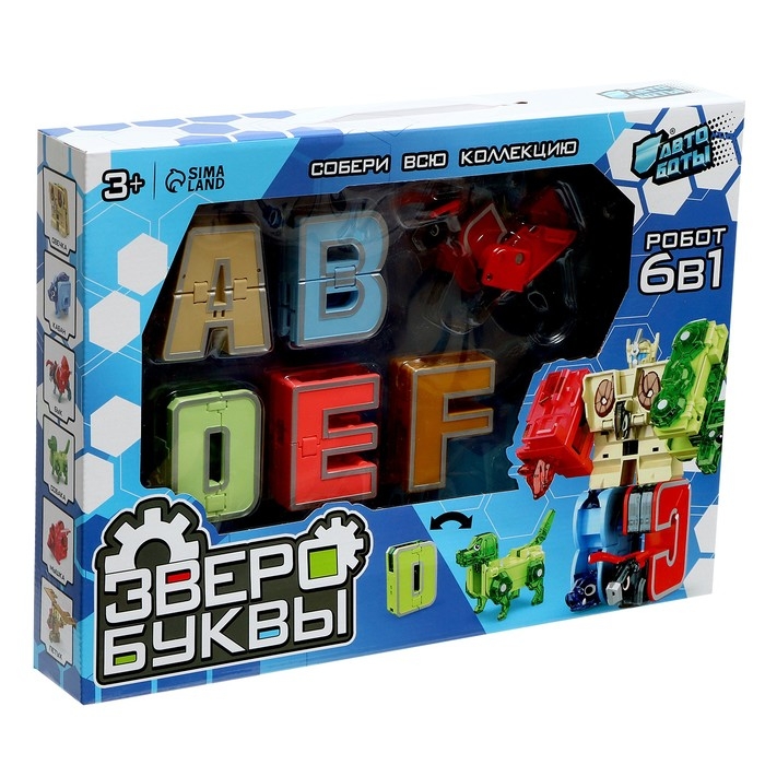 Робо-буквы «Звери», набор 6 в 1, трансформируются, собираются в 1 робота Робо-буквы «Звери», набор 6 в 1, трансформируются, собираются в 1 робота