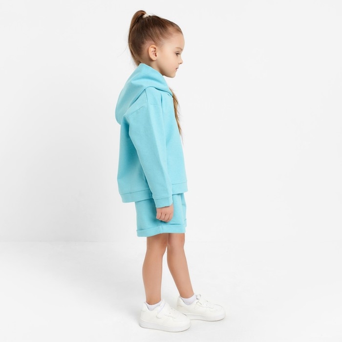 Костюм детский (толстовка, шорты) KAFTAN "Basic line", рост 122-128, бирюзовый меланж