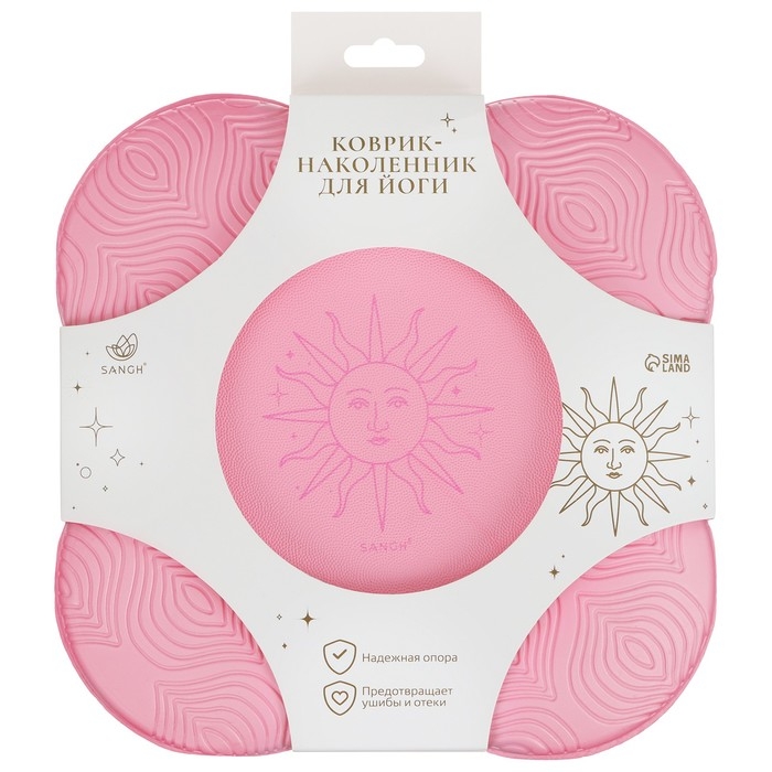 Коврик под колени для йоги Sangh Sun, 20х20 см, цвет розовый Коврик под колени для йоги Sangh Sun, 20х20 см, цвет розовый