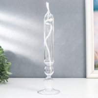 Подсвечник керосиновый стекло "Свеча с подтёками на подставке" прозрачный 26х6,2х6,2 см