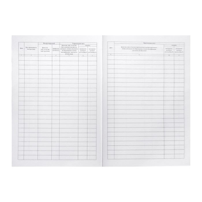 Журнал учета противопожарных инструктажей, А4 64 листа, блок писчая бумага 60 г/м&sup2;, обложка офсетная бумага 160 г/м2