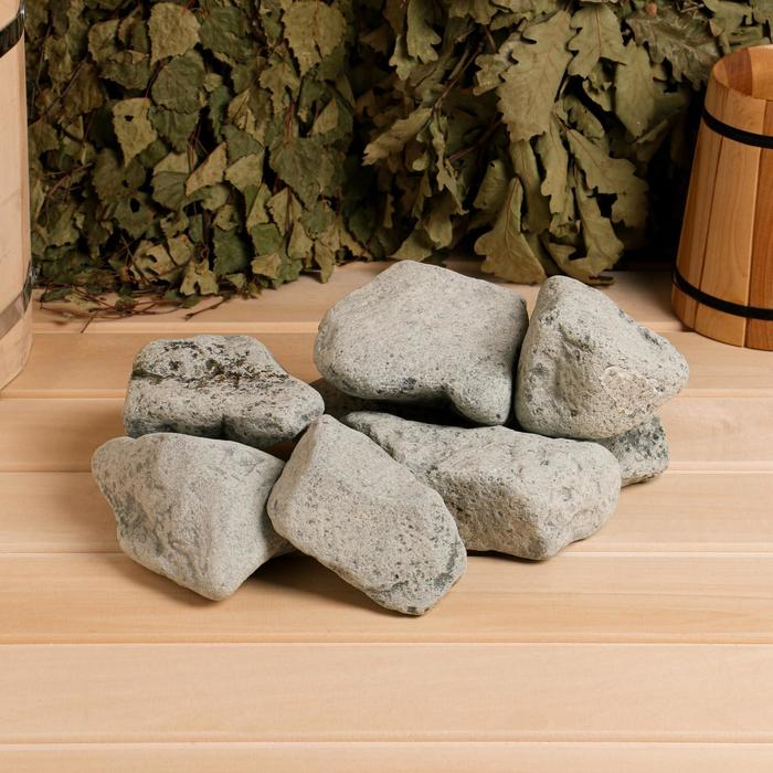 Камень для бани Камень для бани "Порфирит" галтованный, коробка 20 кг, фракция 70-120 мм