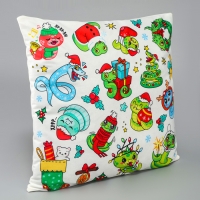 Подушка декоративная &laquo;Стикеры&raquo;, змея, 40 см, на молнии