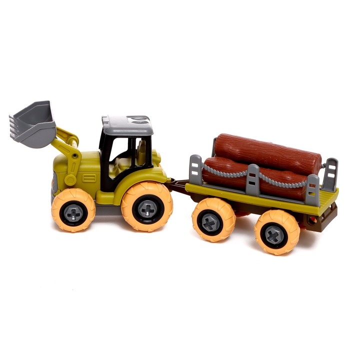 Конструктор винтовой &laquo;Трактор лесоперевозчик&raquo;, с отвёрткой