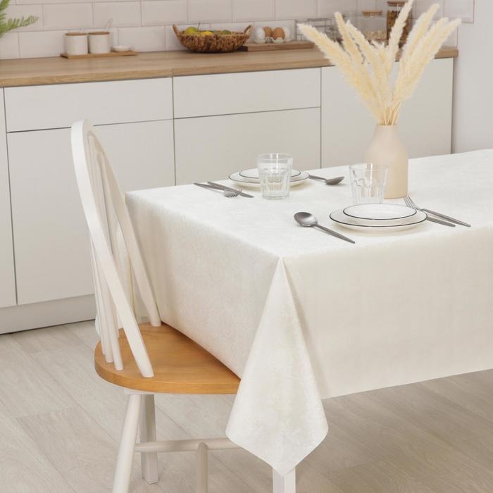 Клеенка столовая на нетканой основе с тиснением «Вензеля», ширина 135 см, рулон 20 м, цвет белый Клеенка столовая на нетканой основе с тиснением «Вензеля», ширина 135 см, рулон 20 м, цвет белый