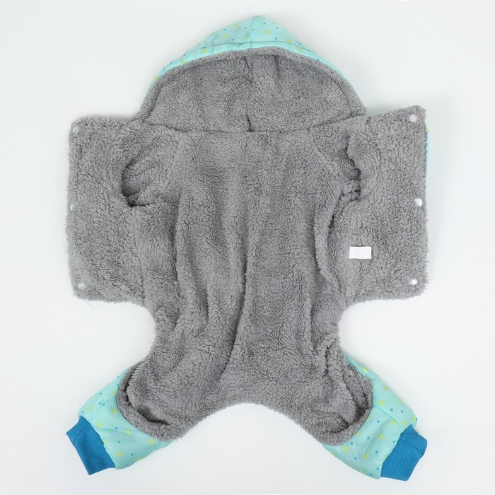 Комбинезон "нежный путь" на меховом подкладе, размер M (ДС 30, ОШ 30, ОГ 40 см), голубой