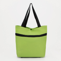 Сумка хозяйственная складная на 2х колёсах, на кнопке, цвет зелёный Сумка хозяйственная складная на 2х колёсах, на кнопке, цвет зелёный