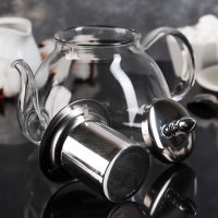 Чайник стеклянный заварочный с металлическим ситом &laquo;Жак&raquo;, 1,3 л