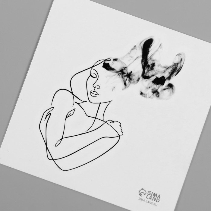 Татуировка на тело чёрная "Чёрнильные" набор 10 шт 6х6 см