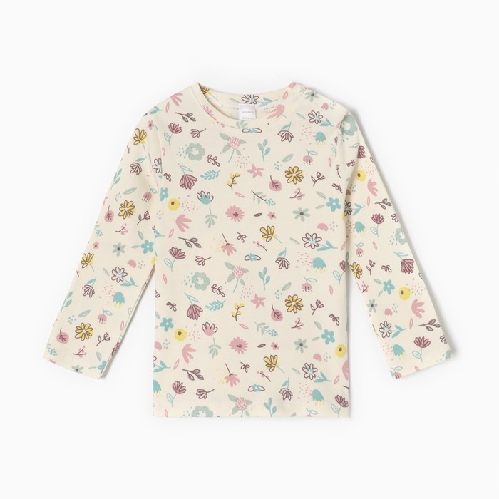 Футболка с дл. рукавом Крошка Я Flower, рост 62-68 см, бежевый Футболка с дл. рукавом Крошка Я Flower, рост 62-68 см, бежевый