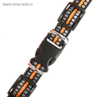 Шлейка супермягкая со светоотражающей прошивкой, обхват 48-54 см, оранжевая