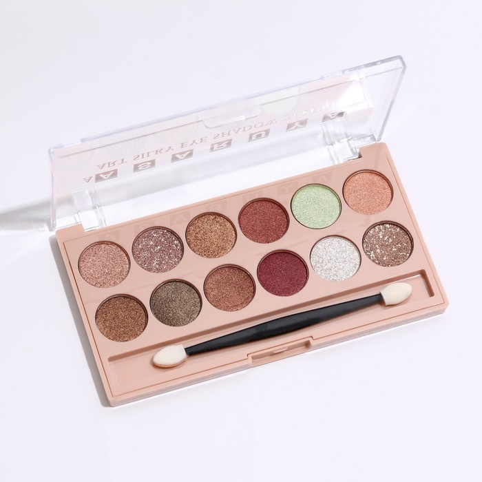 Палетка теней для век с шиммером 12 цветов Палетка теней для век с шиммером 12 цветов