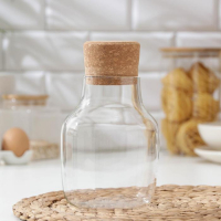 Банка стеклянная для хранения сыпучих продуктов &laquo;Эко&raquo;, 800 мл, 10,5&times;20 см, с пробковой крышкой