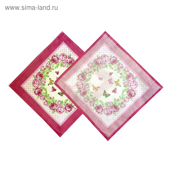 Набор женских носовых платков, принт МИКС, размер 28х28 см-10 шт, ситец