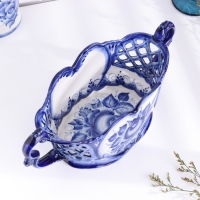 Фруктовница "Версаль", 14 х 31 см, гжель Фруктовница "Версаль", 14 х 31 см, гжель