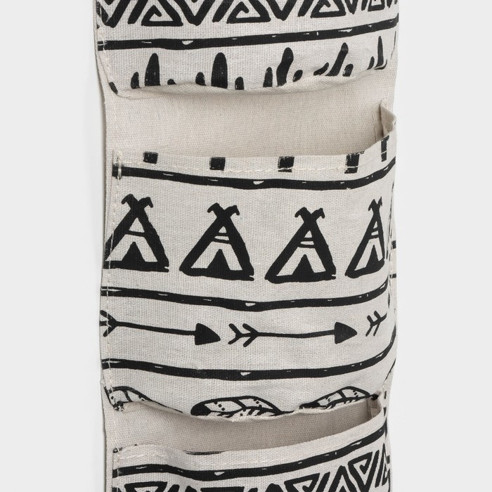 Органайзер подвесной с карманами Доляна «Мексика», 3 отделения, 20×58 см, цвет белый Органайзер подвесной с карманами Доляна «Мексика», 3 отделения, 20×58 см, цвет белый