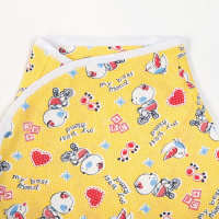 Пеленка-кокон на липучках, рост 50-62 см, кулирка, цвет жёлтый, принт микс Пеленка-кокон на липучках, рост 50-62 см, кулирка, цвет жёлтый, принт микс