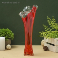 Ваза "Волна" 28 см, красно-марганцевая